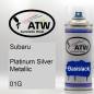 Preview: Subaru, Platinum Silver Metallic, 01G: 400ml Sprühdose, von ATW Autoteile West.